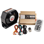ПОЛИЦИСКА СИРЕНА / POLICISKA SIRENA WITH REMOTE CONTROLL / POLICE HORN SIREN / Amplifier Police Siren & Metal Ultra Slime Octagon Compact Flat Speaker,DC12V 300W Multi-Tones Wireless Remote Control with Mic Loudspeaker Emergency Electronic PA System for Police Cars