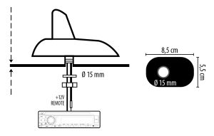 АНТЕНА / ANTENA 08008 PHONOCAR SHARK Amplified AM/FM rear antenna - Image 4